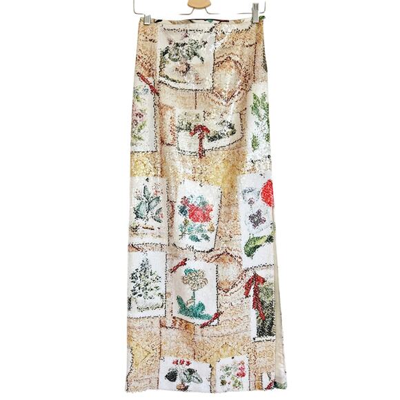 LIBERTINE SEQUIN COLEFAX SIDE SLIT SEQUIN MAXI SKIRT - Picture 6 of 12